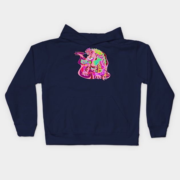 pink gamera kaiju turtle tortoise ecopop Kids Hoodie by jorge_lebeau